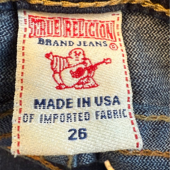 True Religion Dark Wash Billy Flap Pocket Jeans Size 26 - Picture 3 of 12